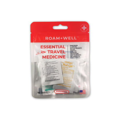 Roamwell Essential Travel Medicine Kit, OTC Travel Medication, TSA Approved (Business | 18 Tablets) - dailyvitalstore