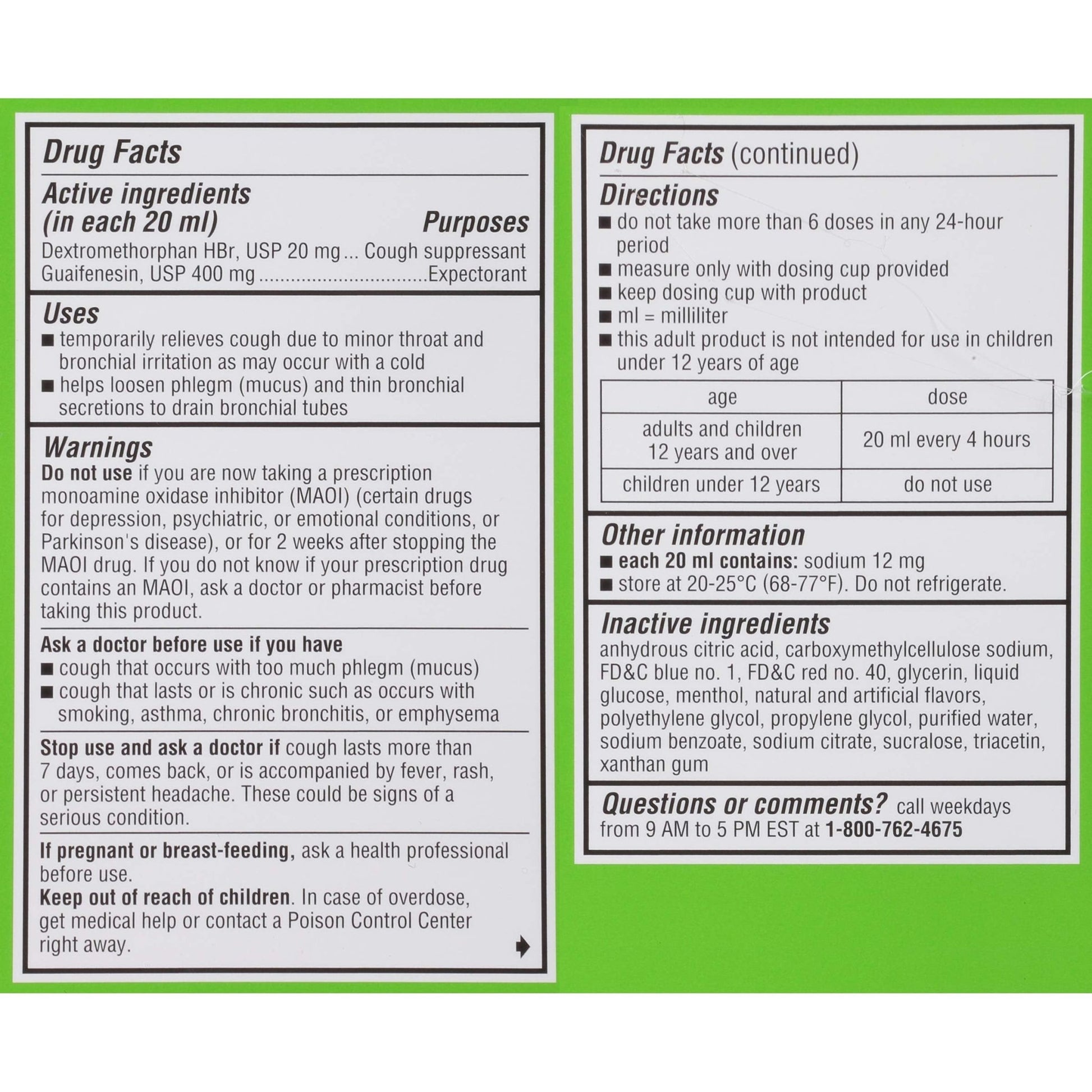 Robitussin Adult Maximum Strength Cough + Chest Congestion DM Max (8 fl. oz. Bottle), Cough Suppressant & Expectorant, Raspberry Flavor - dailyvitalstore