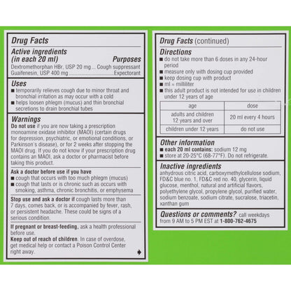 Robitussin Adult Maximum Strength Cough + Chest Congestion DM Max (8 fl. oz. Bottle), Cough Suppressant & Expectorant, Raspberry Flavor - dailyvitalstore