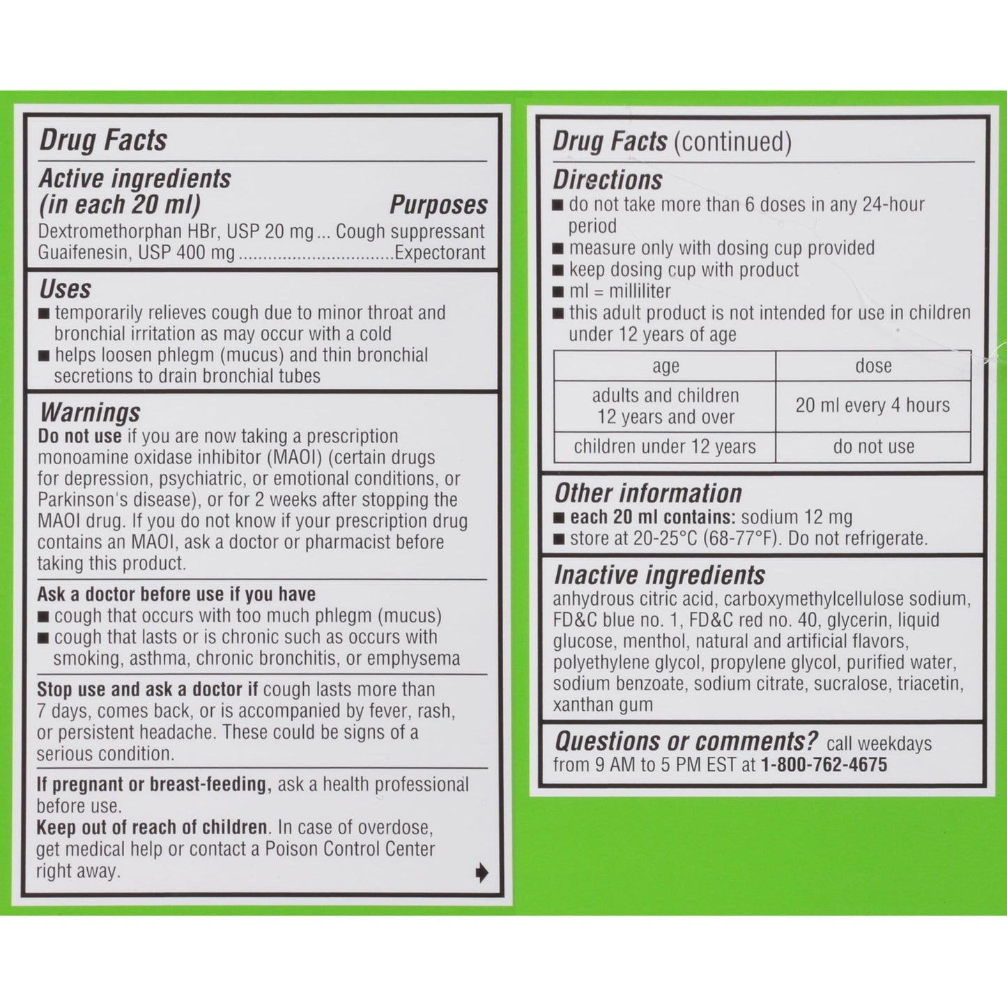 Robitussin Adult Maximum Strength Cough Plus Chest Congestion DM Max, Cough Suppressant and Expectorant, Raspberry Flavor, 8 Fl Oz x 2 - dailyvitalstore
