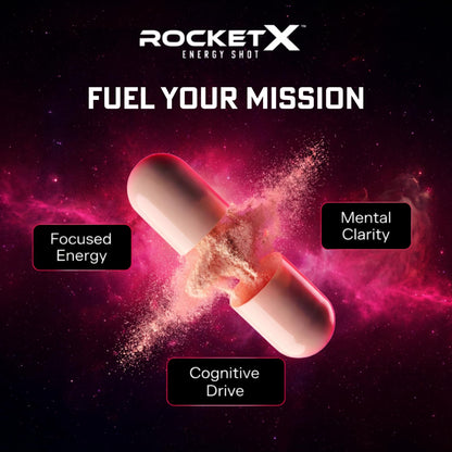 RocketX Dopamine Tech Brain Food Supplement, with L-Tyrosine and B Vitamins for Focus, Mental Clarity and Cognitive Drive, Vegan Capsules, 90 Capsules - dailyvitalstore