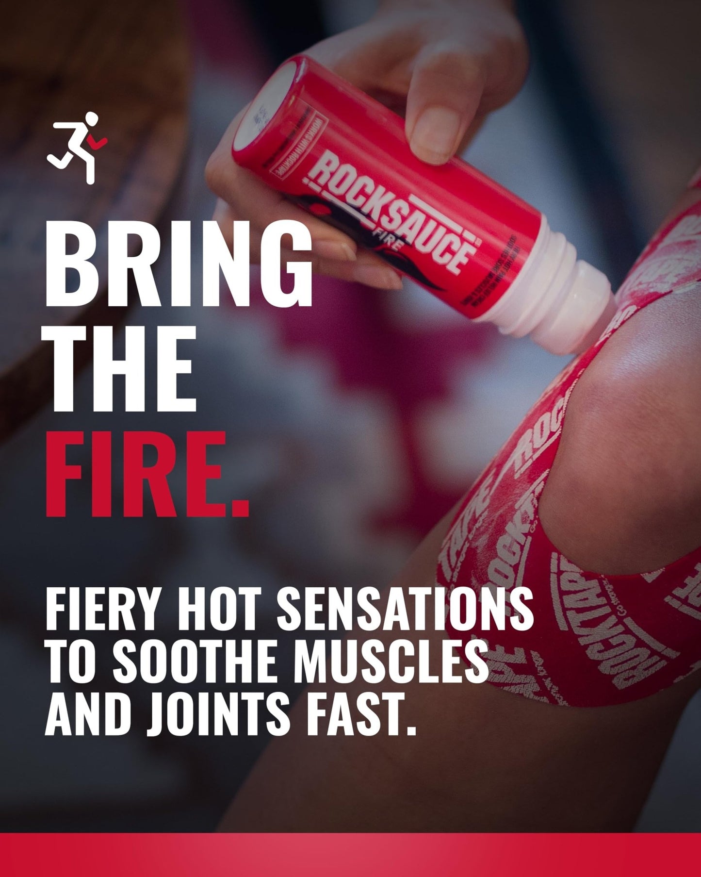 RockSauce Fire, 3 oz Roll-On - Easy to use Pain Relief Cream - Capsaicin & Menthol Formula Relieves Muscle & Joint Pain - Works w/ RockTape - No-Mess Applicator - Dye-Free, Won't Stain Clothes - dailyvitalstore