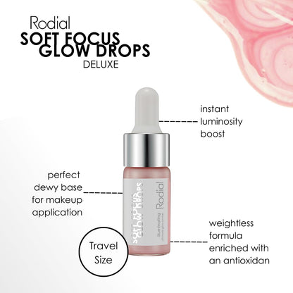 Rodial Soft Focus Glow Booster Drops 0.3 Deluxe fl oz, Illuminating Skin Serum with Glycerin and Antioxidants, Perfectioning and Smoothing Dewy Makeup Base, Weightless Formula - dailyvitalstore
