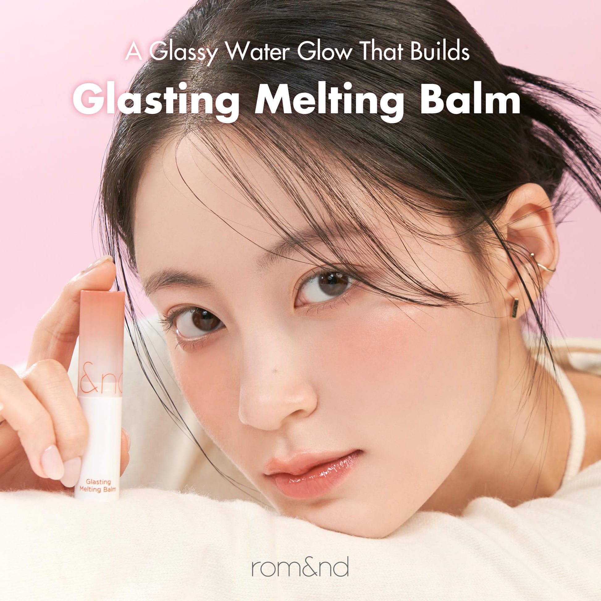 rom&nd GLASTING MELTING BALM 06 Kaya Fig - Vegan K-Beauty Tinted Lip Balm for Crystal Water-Gloss Shine, Deep Hydration & MLBB Rosy Nude Color | Non-Sticky, Long-Lasting Comfort for All Ages - dailyvitalstore