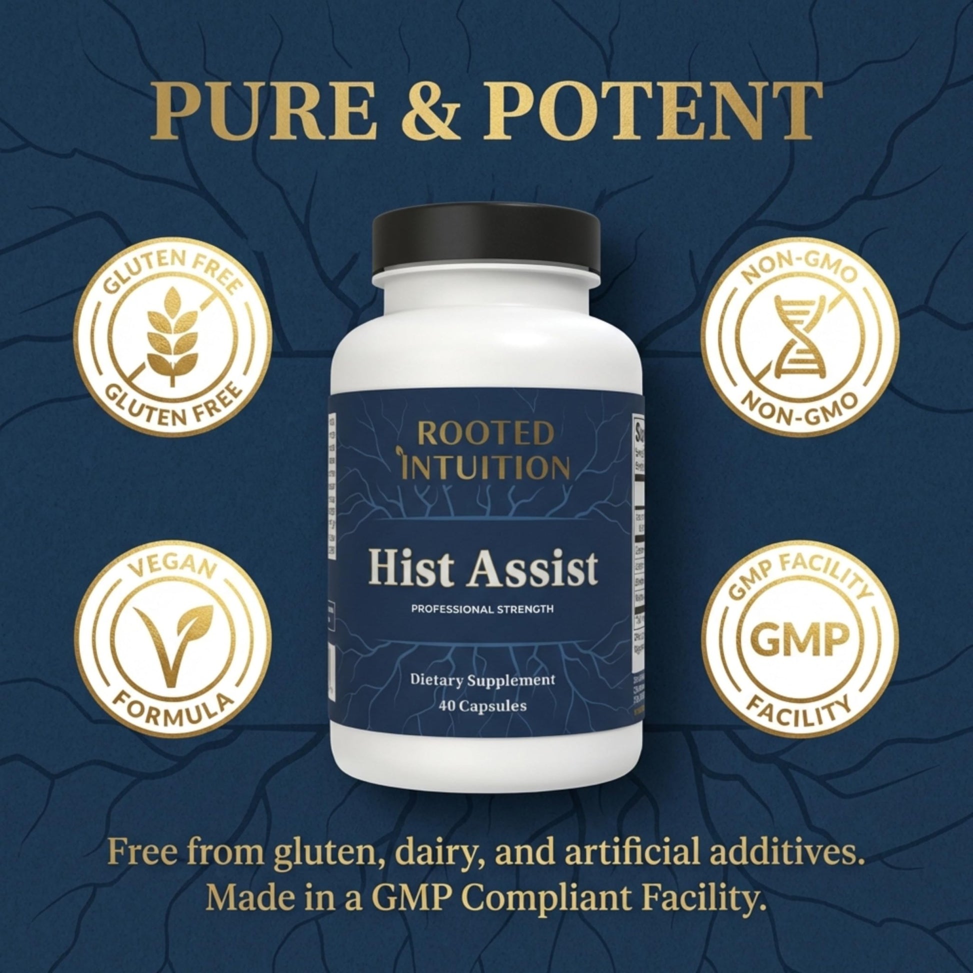 Rooted Intuition Hist Assist | Seasonal Sinus & Immune Balance Formula | Quercetin Bromelain NAC Nettle | Non-GMO Gluten Free | 40 Capsules - dailyvitalstore