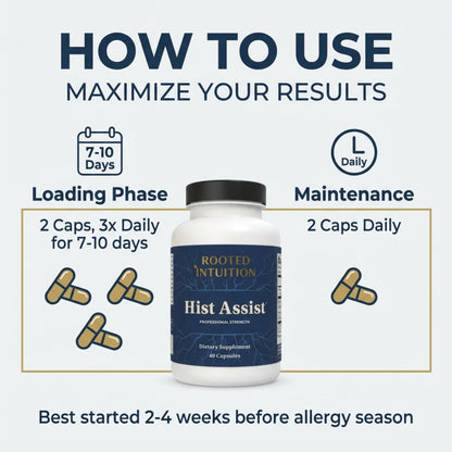 Rooted Intuition Hist Assist | Seasonal Sinus & Immune Balance Formula | Quercetin Bromelain NAC Nettle | Non-GMO Gluten Free | 40 Capsules - dailyvitalstore