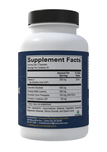 Rooted Intuition Hist Assist | Seasonal Sinus & Immune Balance Formula | Quercetin Bromelain NAC Nettle | Non-GMO Gluten Free | 40 Capsules - dailyvitalstore