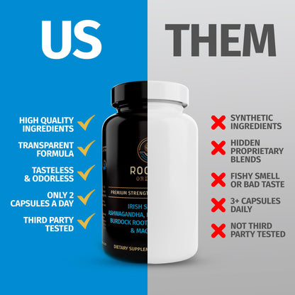 Rooted Origins Sea Moss Capsules – Irish Sea Moss Advanced, Magnesium, Ashwaghanda, Black Seed Oil, Burdock Root & Bladderwrack – Immune Support, Gut Health, Energy, & More – 60 Capsules - dailyvitalstore