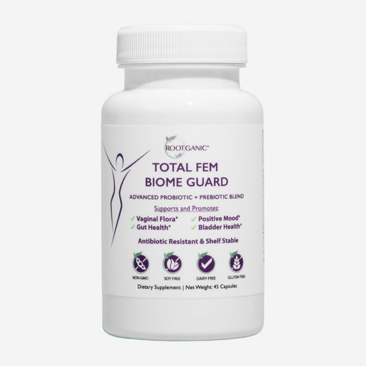 Rootganic Total Fem Biome Guard Pre+Probiotics for Women - Spore-Based Women's Probiotic with Prebiotics for Superior Vaginal Health Supplement and Gut Support - 45 Servings - dailyvitalstore