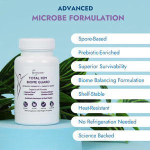Rootganic Total Fem Biome Guard Pre+Probiotics for Women - Spore-Based Women's Probiotic with Prebiotics for Superior Vaginal Health Supplement and Gut Support - 45 Servings - dailyvitalstore