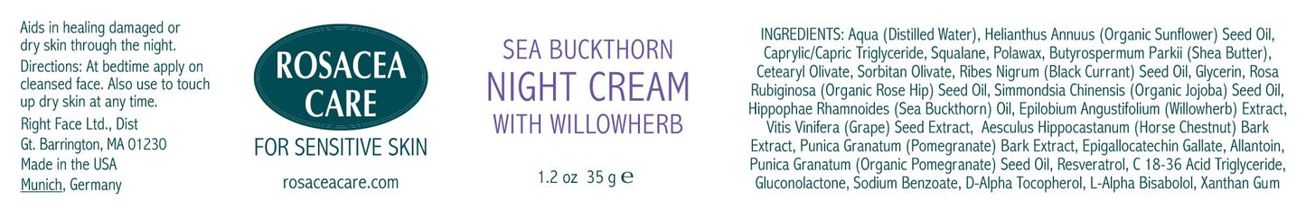 Rosacea Care Night Cream - Nourishing, deep moisturizer for rosacea skin (1.2 Oz) - dailyvitalstore