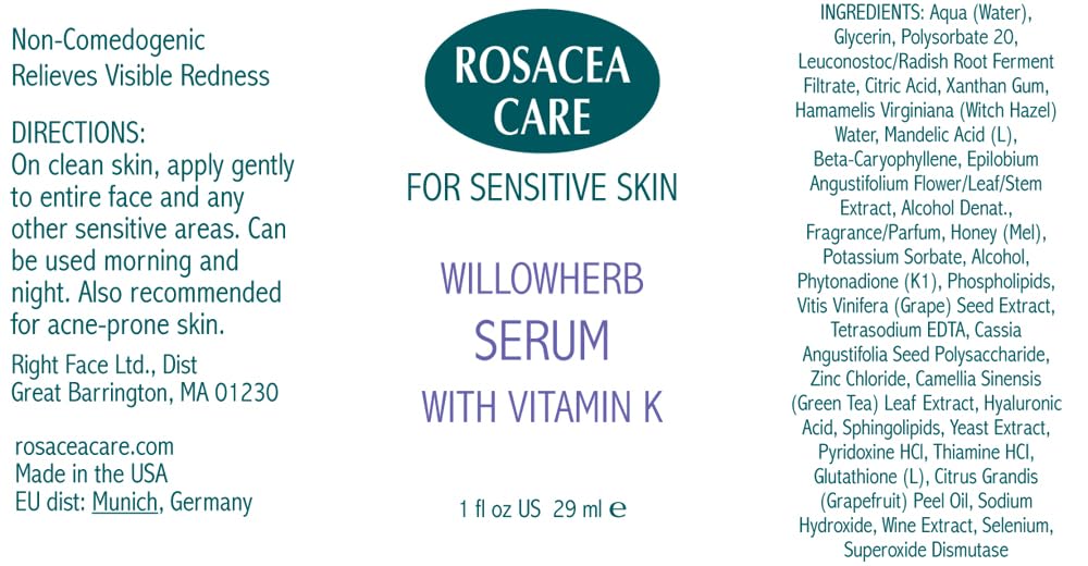 Rosacea Care Serum - reduces visible redness, soothes and calms rosacea while restoring the skin's healthy glow and diminishing the appearance of facial lines. (1 Fl Oz) - dailyvitalstore