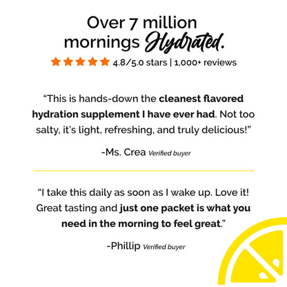 ROUTINE Morning Daily Hydration | Electrolyte Powder Packets | Lemon, Apple Cider Vinegar & Sea Salt Drink Mix | Sugar-Free, Keto & Paleo-Friendly | 3rd-Party - dailyvitalstore