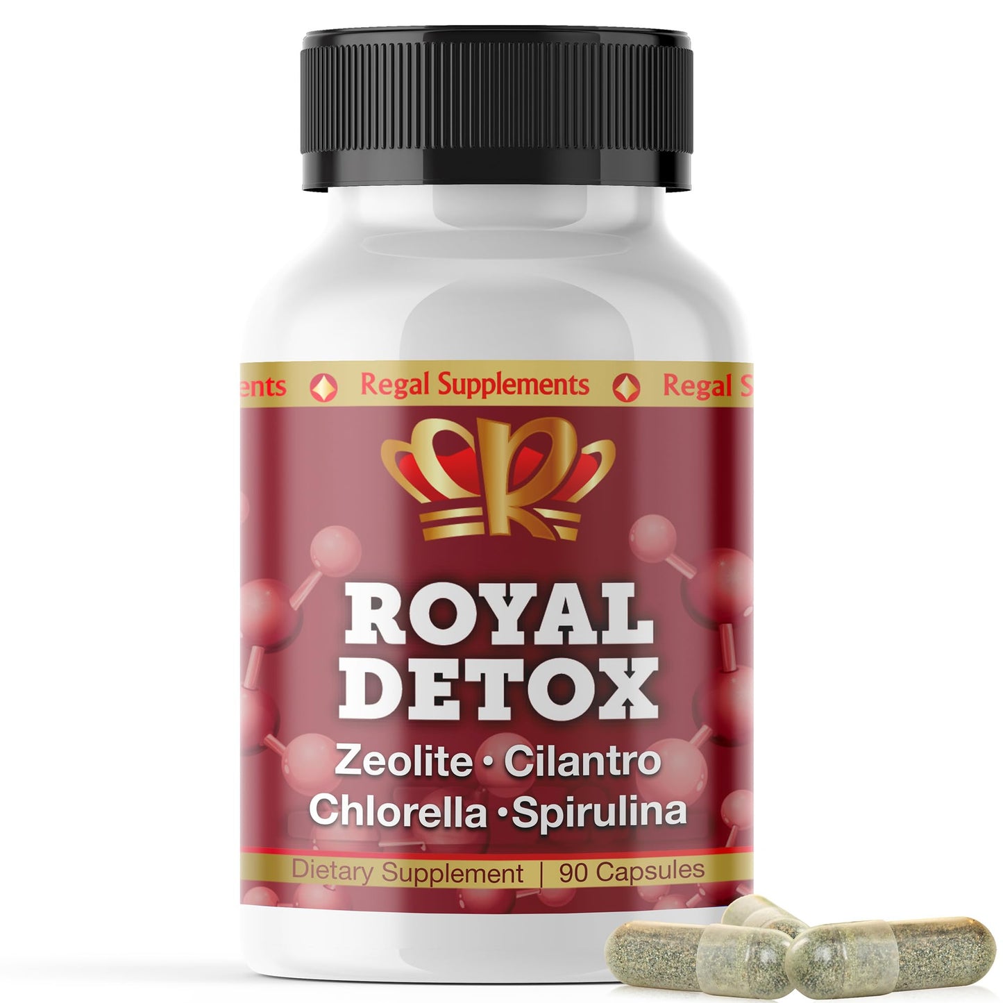 Royal Detox - All-in-One Cleanse | Zeolite, Cilantro, Chlorella, Spirulina, Apple Pectin | Full Body, Liver, Colon Detox | Supports Energy, Mood, Immunity, Gut Health, - dailyvitalstore
