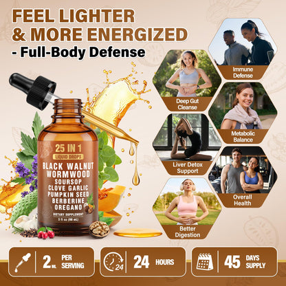 Royavita 25-in-1 Liposomal Wormwood Black Walnut Clove Parasite Cleanse with Clove, Garlic, Pumpkin Seed, Oregano & Berberine – 98% Absorption for Superior - dailyvitalstore