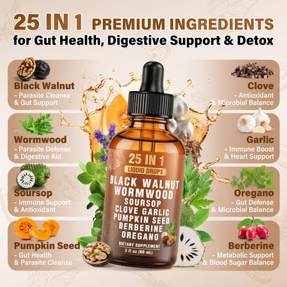 Royavita 25-in-1 Liposomal Wormwood Black Walnut Clove Parasite Cleanse with Clove, Garlic, Pumpkin Seed, Oregano & Berberine – 98% Absorption for Superior - dailyvitalstore