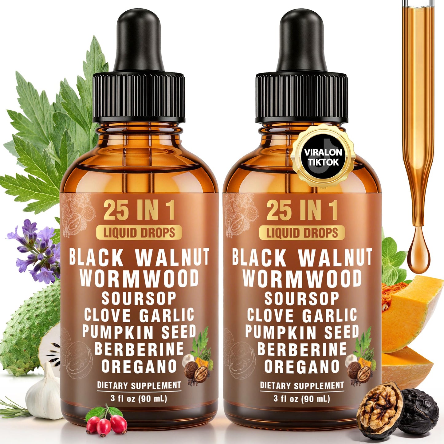 Royavita 25-in-1 Liposomal Wormwood Black Walnut Clove Parasite Cleanse with Clove, Garlic, Pumpkin Seed, Oregano & Berberine – 98% Absorption for Superior - dailyvitalstore