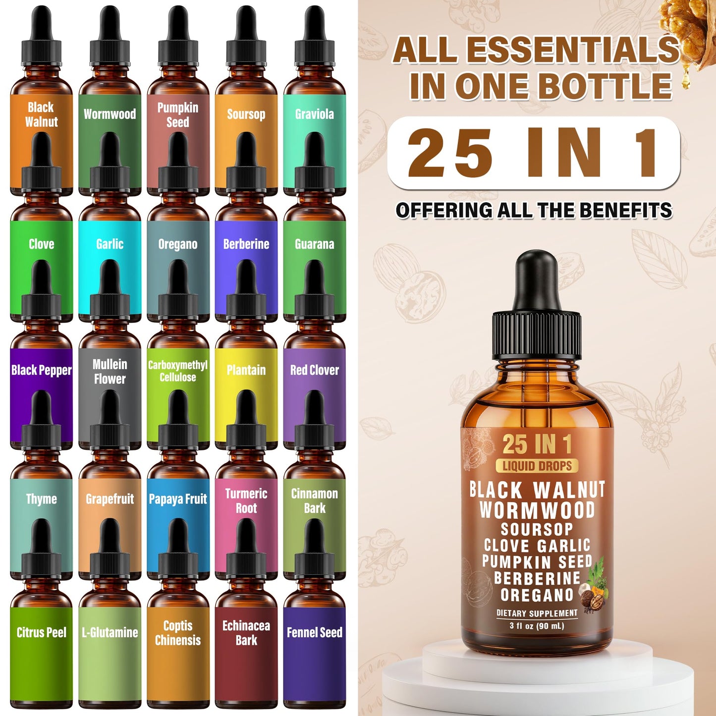 Royavita 25-in-1 Liposomal Wormwood Black Walnut Clove Parasite Cleanse with Clove, Garlic, Pumpkin Seed, Oregano & Berberine – 98% Absorption for Superior - dailyvitalstore