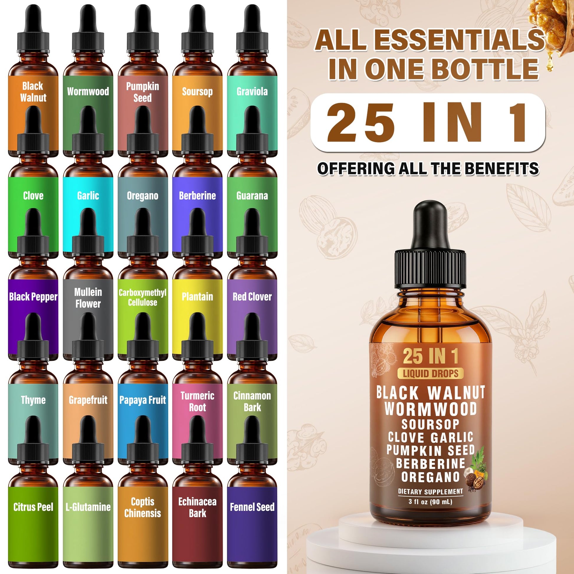 Royavita 25-in-1 Liposomal Wormwood Black Walnut Clove Parasite Cleanse with Clove, Garlic, Pumpkin Seed, Oregano & Berberine – 98% Absorption for Superior - dailyvitalstore