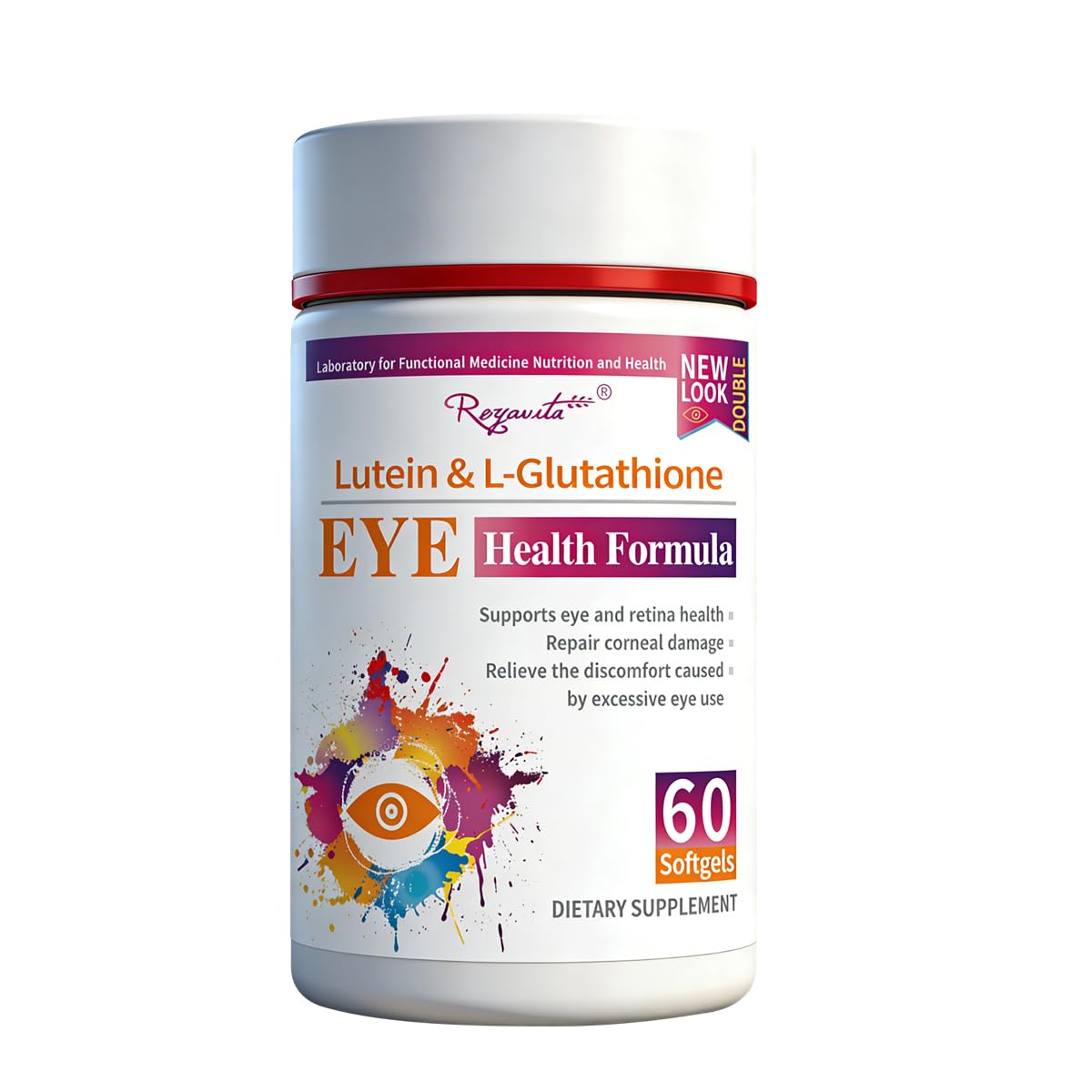 RoyaVita Lutein & L-Glutathione Softgel, Zeaxanthin Supplement with Vitamin C, Vitamin E, Supports Vision Health Care, - dailyvitalstore