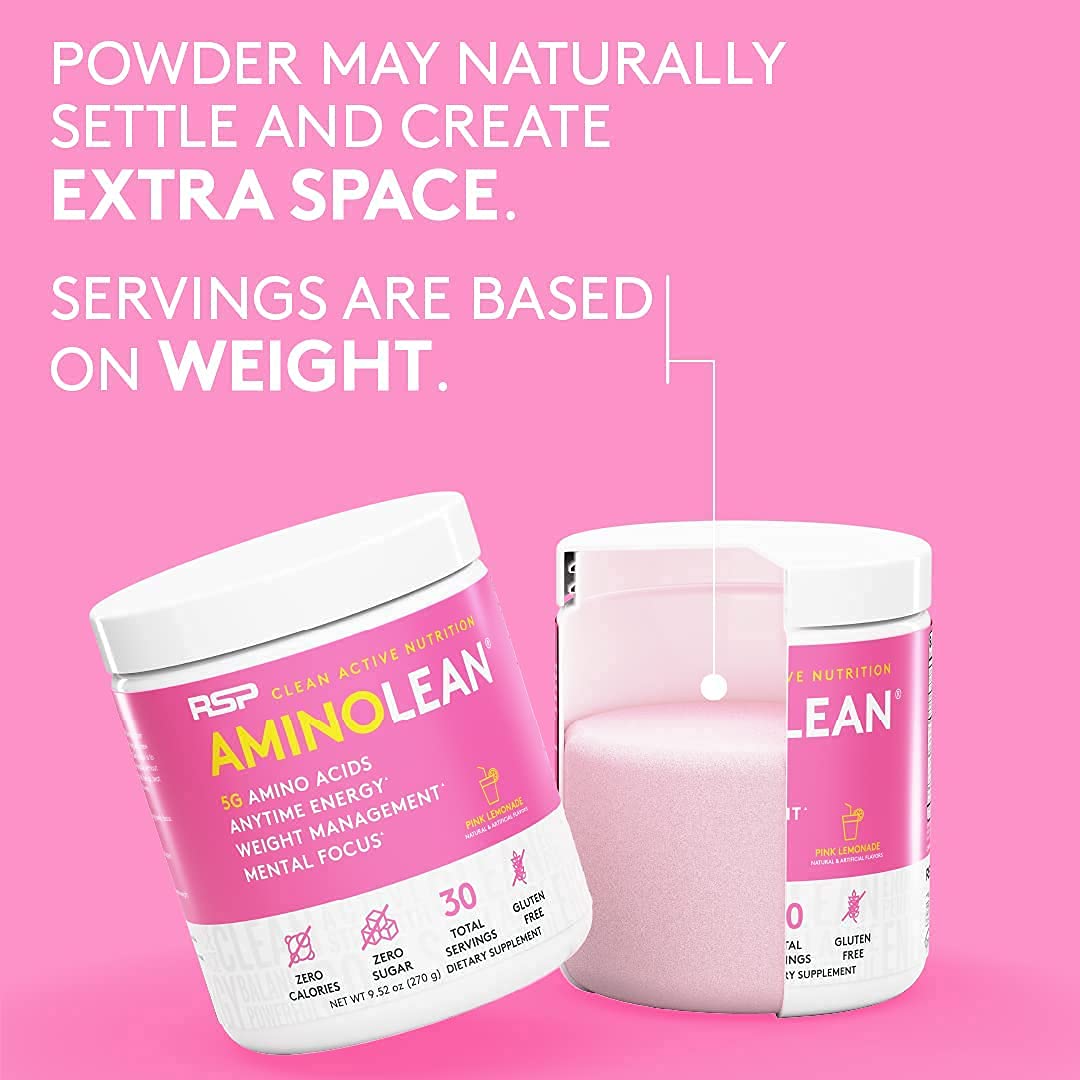 RSP NUTRITION AminoLean Pre Workout Powder, Amino Energy & Weight Management with Vegan BCAA Amino Acids, Natural Caffeine, Preworkout Boost for Men & Women, 30 Serv, Pink Lemonade… - dailyvitalstore