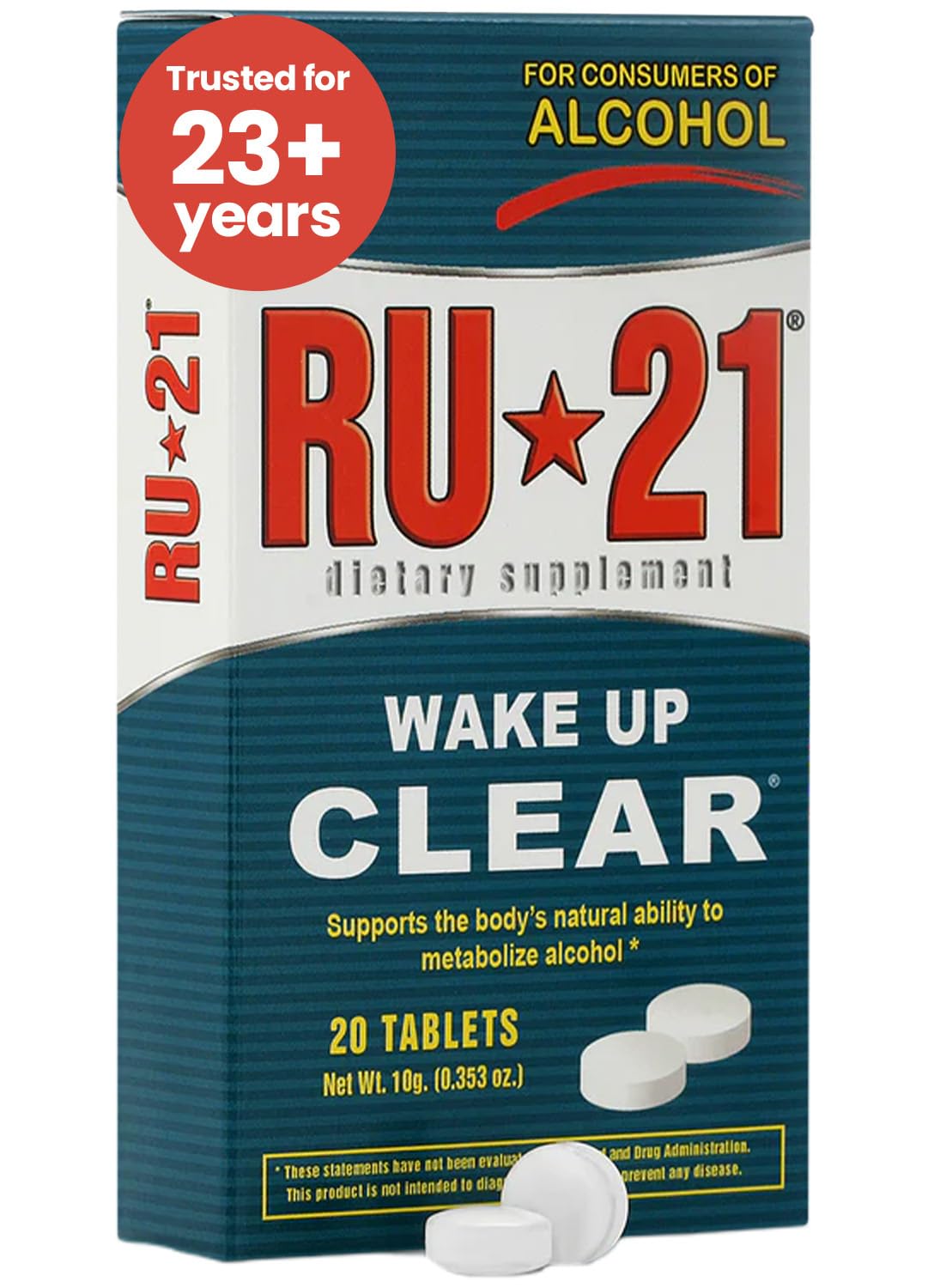 RU-21 The Supplement for When You Want to Drink & Go to Work The Next Morning | Feel Better After Celebrating & Support Your Liver | Trusted for 23+ Years | Made in USA (20 Pills, 10 Servings) - dailyvitalstore