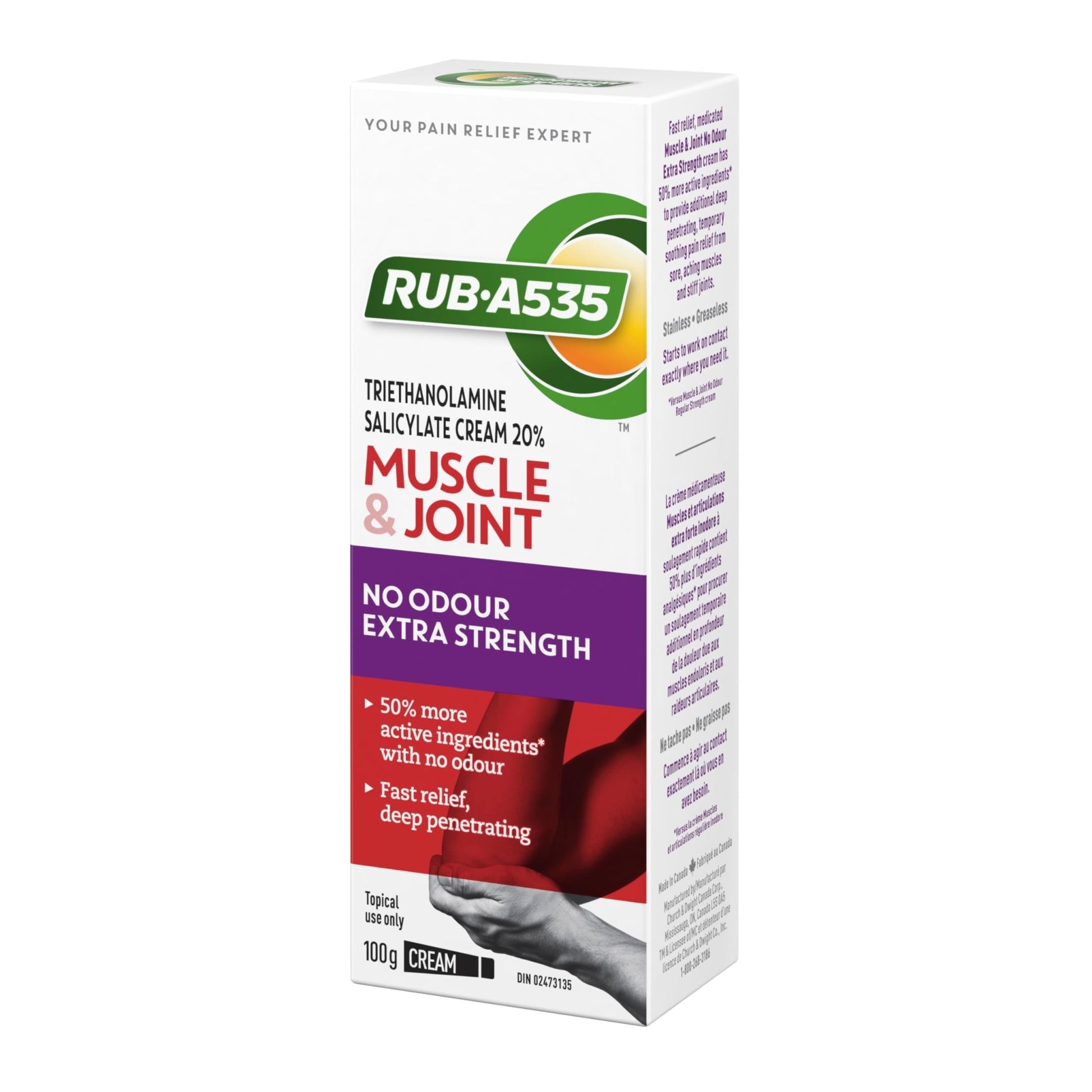 RUB A535 ULTRA STRENGTH NO ODOUR CREAM For Deep Penetrating Relief of Muscle, Joint & Arthritic Pain 100 g - dailyvitalstore
