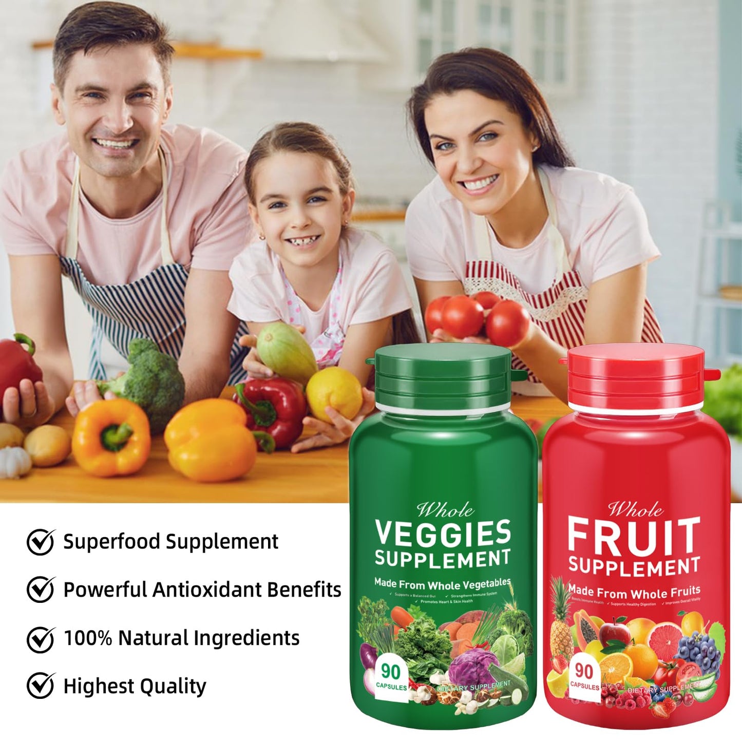 Ruduwu Fruit Capsules - 100% Whole Natural Fruits Supplements - Vitamins Supplement Dietary Nutritional Balance,Whole Food Supplement Ingredients Blended Vitamin & Mineral - dailyvitalstore