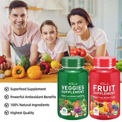 Ruduwu Fruit Capsules - 100% Whole Natural Fruits Supplements - Vitamins Supplement Dietary Nutritional Balance,Whole Food Supplement Ingredients Blended Vitamin & Mineral - dailyvitalstore