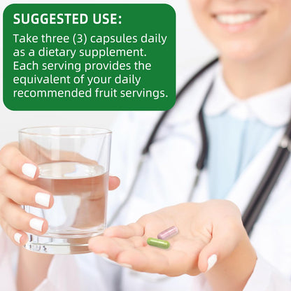 Ruduwu Fruit Capsules - 100% Whole Natural Fruits Supplements - Vitamins Supplement Dietary Nutritional Balance,Whole Food Supplement Ingredients Blended Vitamin & Mineral - dailyvitalstore