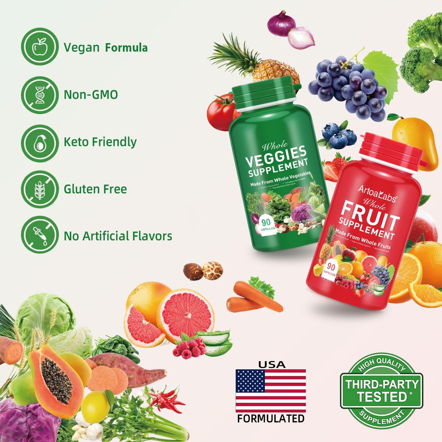 Ruduwu Fruit Capsules - 100% Whole Natural Fruits Supplements - Vitamins Supplement Dietary Nutritional Balance,Whole Food Supplement Ingredients Blended Vitamin & Mineral - dailyvitalstore