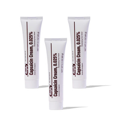 Rugby Capsaicin 0.025% Cream for Penetrating Pain Relief - 2.1 Oz (60g) (3 Pack) - dailyvitalstore