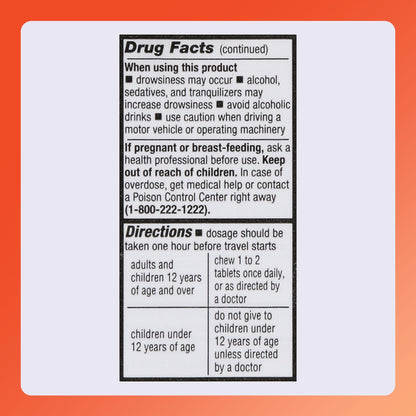 Rugby Meclizine Chewable Tablets 25mg - Anti-Nausea Medicine Helps with Motion Sickness - 100 Count (1 Pack) - dailyvitalstore