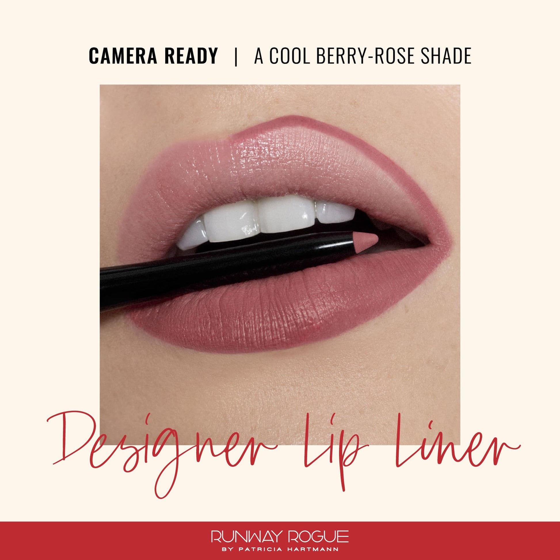 Runway Rogue Designer Liner Lip Pencil, Matte Cool Berry-Rose Lip Liner Pencil and Lip Liner Sharpener, ‘Camera Ready’ - dailyvitalstore