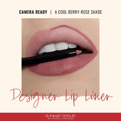 Runway Rogue Designer Liner Lip Pencil, Matte Cool Berry-Rose Lip Liner Pencil and Lip Liner Sharpener, ‘Camera Ready’ - dailyvitalstore
