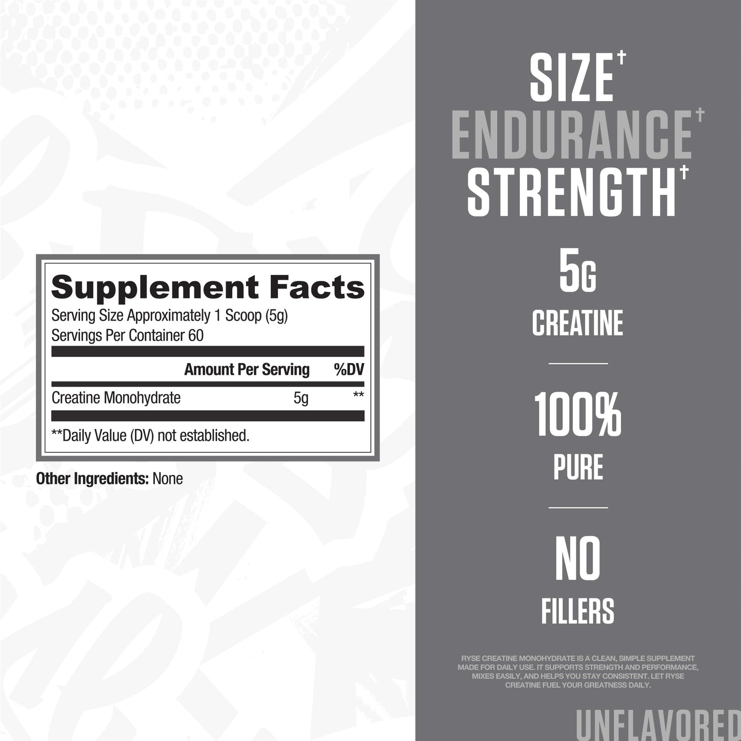 RYSE Creatine Monohydrate Powder - Unflavored - Supports Men & Women Lean Muscle Growth, Strength, Power, and Endurance - Helps Reduce Fatigue - dailyvitalstore