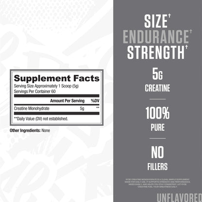 RYSE Creatine Monohydrate Powder - Unflavored - Supports Men & Women Lean Muscle Growth, Strength, Power, and Endurance - Helps Reduce Fatigue - dailyvitalstore