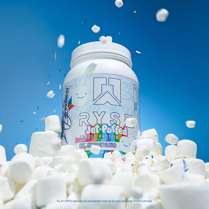 RYSE Loaded Protein Powder - Jet-Puffed Marshmallow - 25g Whey Protein Isolate & Concentrate with Prebiotic Fiber & MCTs - Low Carb, Low Sugar, Digestive-Friendly - 27 Servings / 2 lb Tub - dailyvitalstore