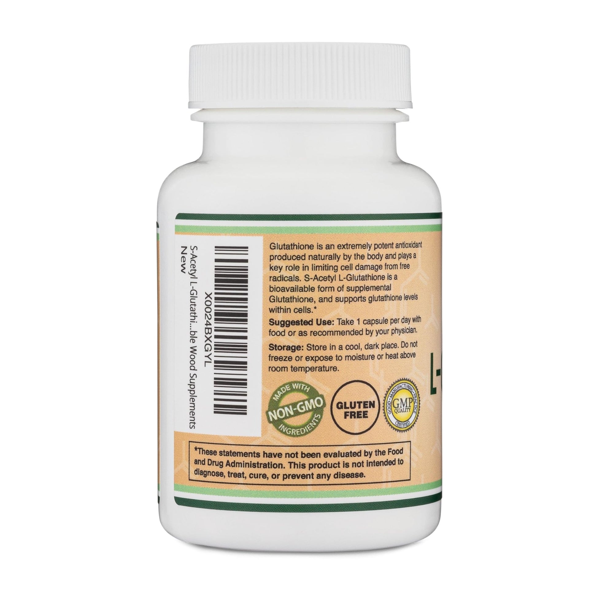 S-Acetyl L-Glutathione Capsules - 100mg, 60 Count (Acetylated Glutathione Antioxidant - More Absorbable Than Glutathione and Liposomal Glutathione, Non-GMO and Gluten Free) by Double Wood - dailyvitalstore