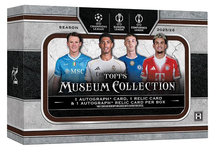 2025-26 TOPPS MUSEUM COLLECTION UCC HOBBY BOX (2 AUTOs) UEFA Brand New QTY