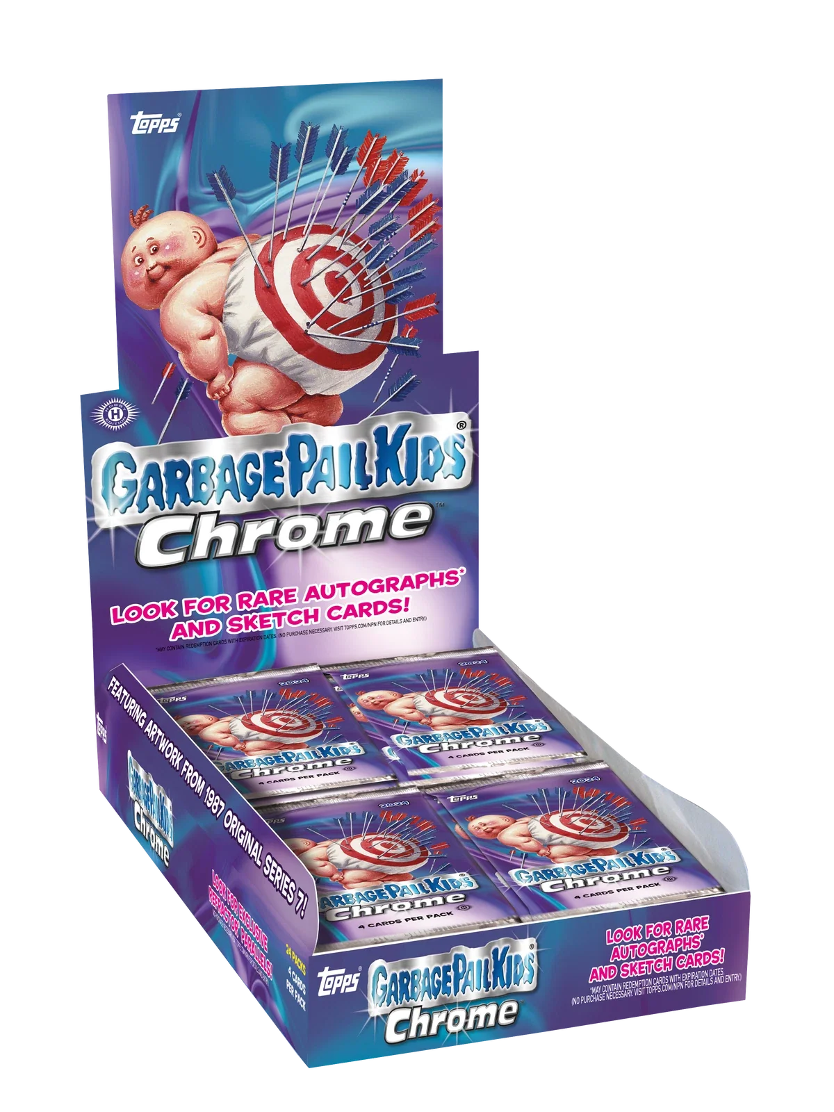 2024 TOPPS CHROME GARBAGE PAIL KIDS 7 GPK HOBBY BOX (96 Cards) Brand New Sealed
