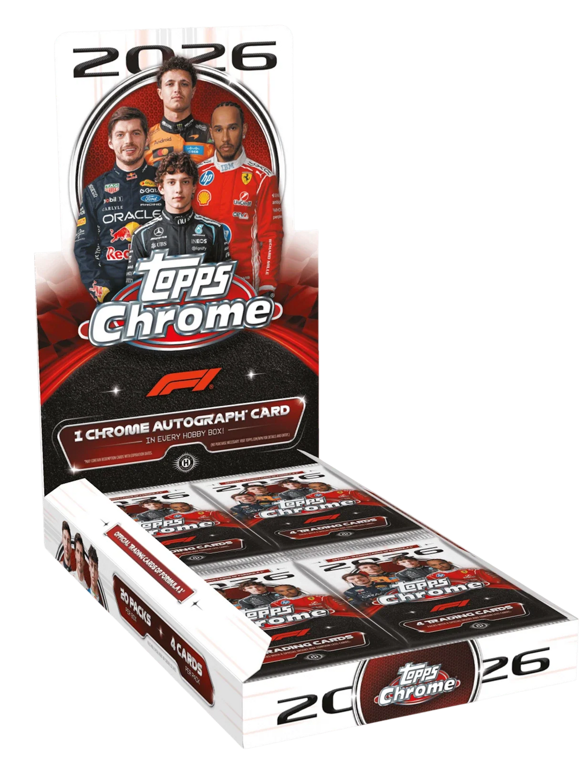 2026 TOPPS CHROME Formula 1 HOBBY BOX (1 AUTO) F1 Racing Brand New Presale QTY
