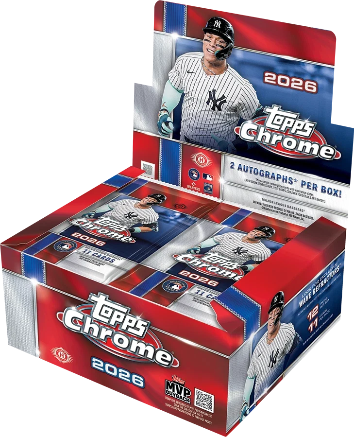 2026 TOPPS CHROME BASEBALL JUMBO HOBBY BOX (2 AUTOs) MLB Brand New In-Hand QTY
