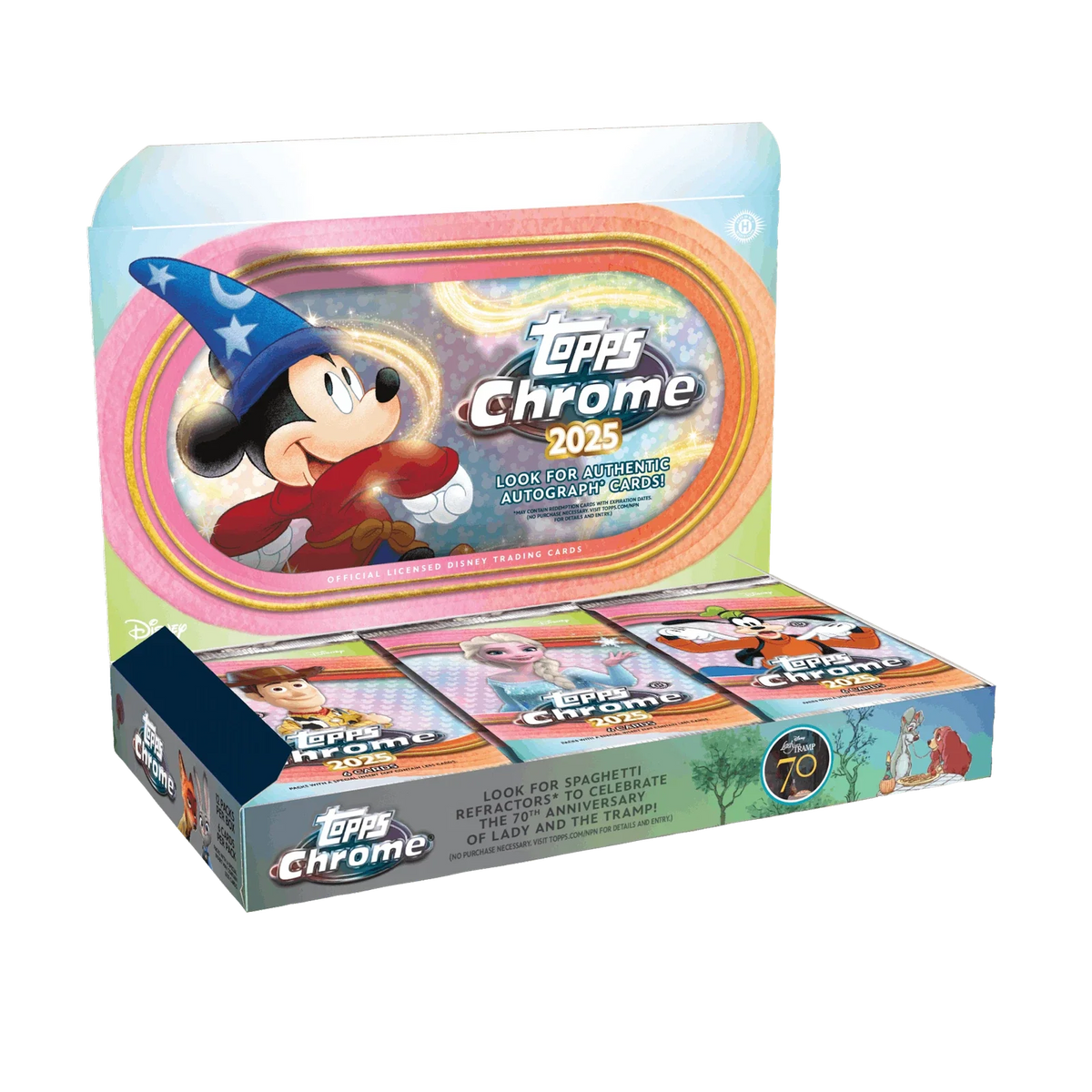 2025 TOPPS CHROME DISNEY HOBBY BOX (72 Cards) Brand New Factory Sealed QTY