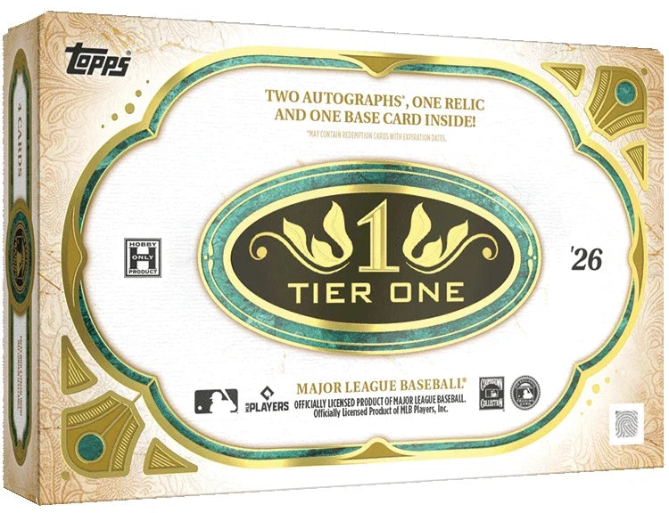 2026 TOPPS TIER ONE HOBBY BOX (2 AUTOs/1 RELIC) MLB Baseball New Sealed QTY