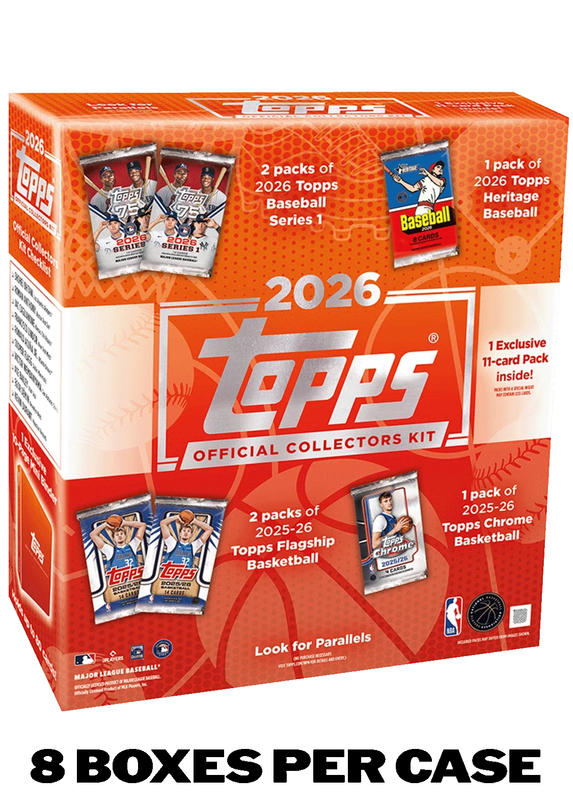 2026 TOPPS COLLECTORS KIT 8-BOX CASE MLB Baseball/NBA Basketball Brand New BNIB