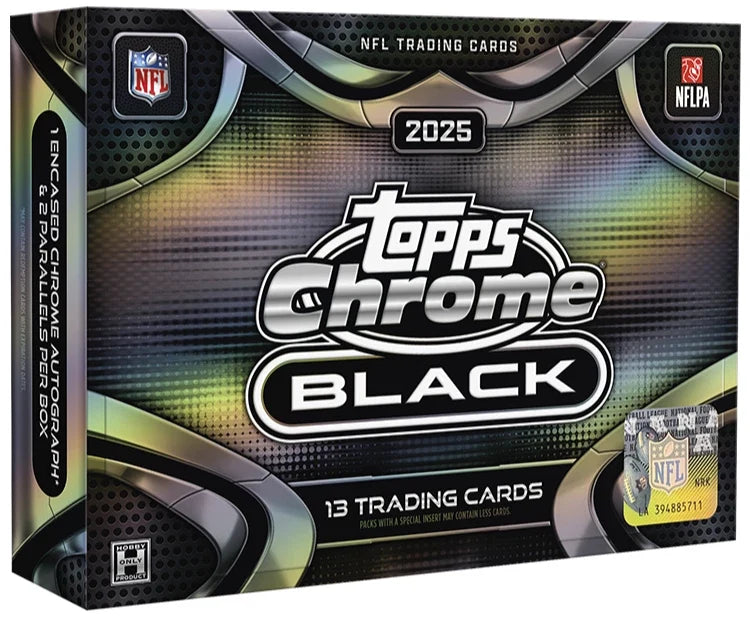 2025 TOPPS CHROME BLACK NFL FOOTBALL HOBBY BOX (1 AUTO) Brand New Sealed QTY