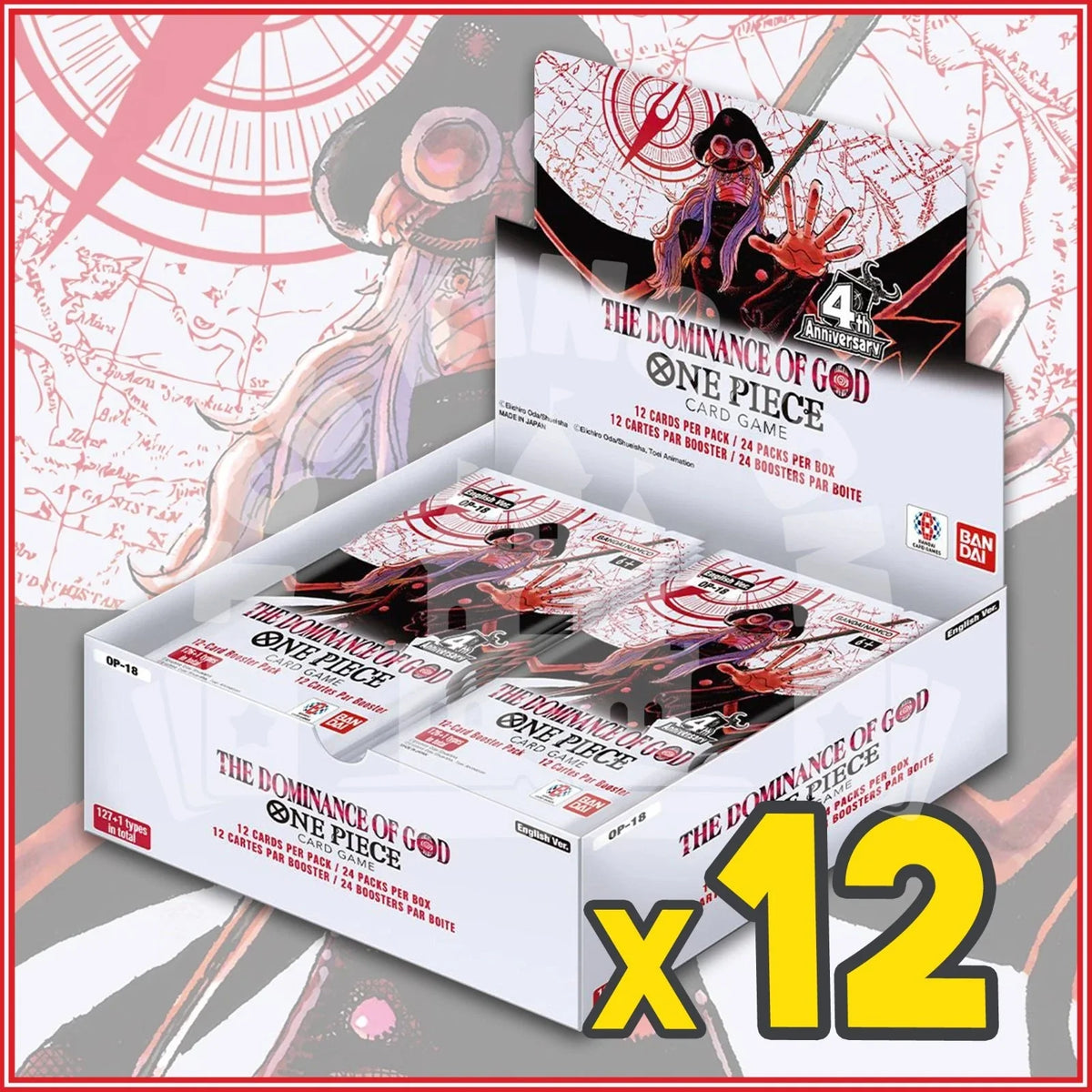 One Piece English TCG The Dominance of God Booster Case OP18 Sealed