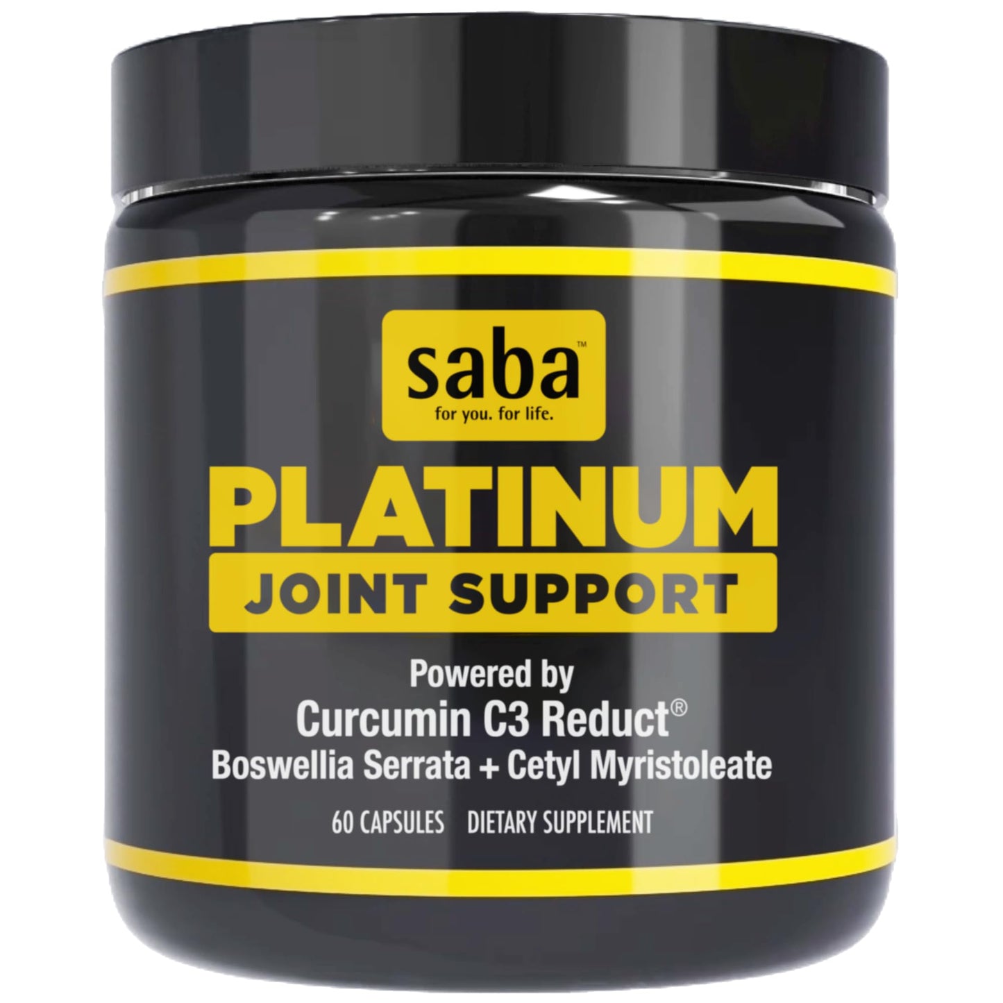 Saba Platinum Joint Support – High Absorption Curcumin C3 Reduct & Boswellia – Fast Acting Turmeric Supplement for Joint Pain Relief, Mobility & Healthy Inflammation Response – 60 Vegan Capsules - dailyvitalstore