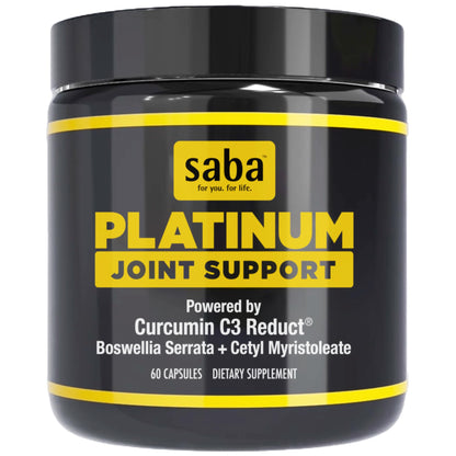 Saba Platinum Joint Support – High Absorption Curcumin C3 Reduct & Boswellia – Fast Acting Turmeric Supplement for Joint Pain Relief, Mobility & Healthy Inflammation Response – 60 Vegan Capsules - dailyvitalstore
